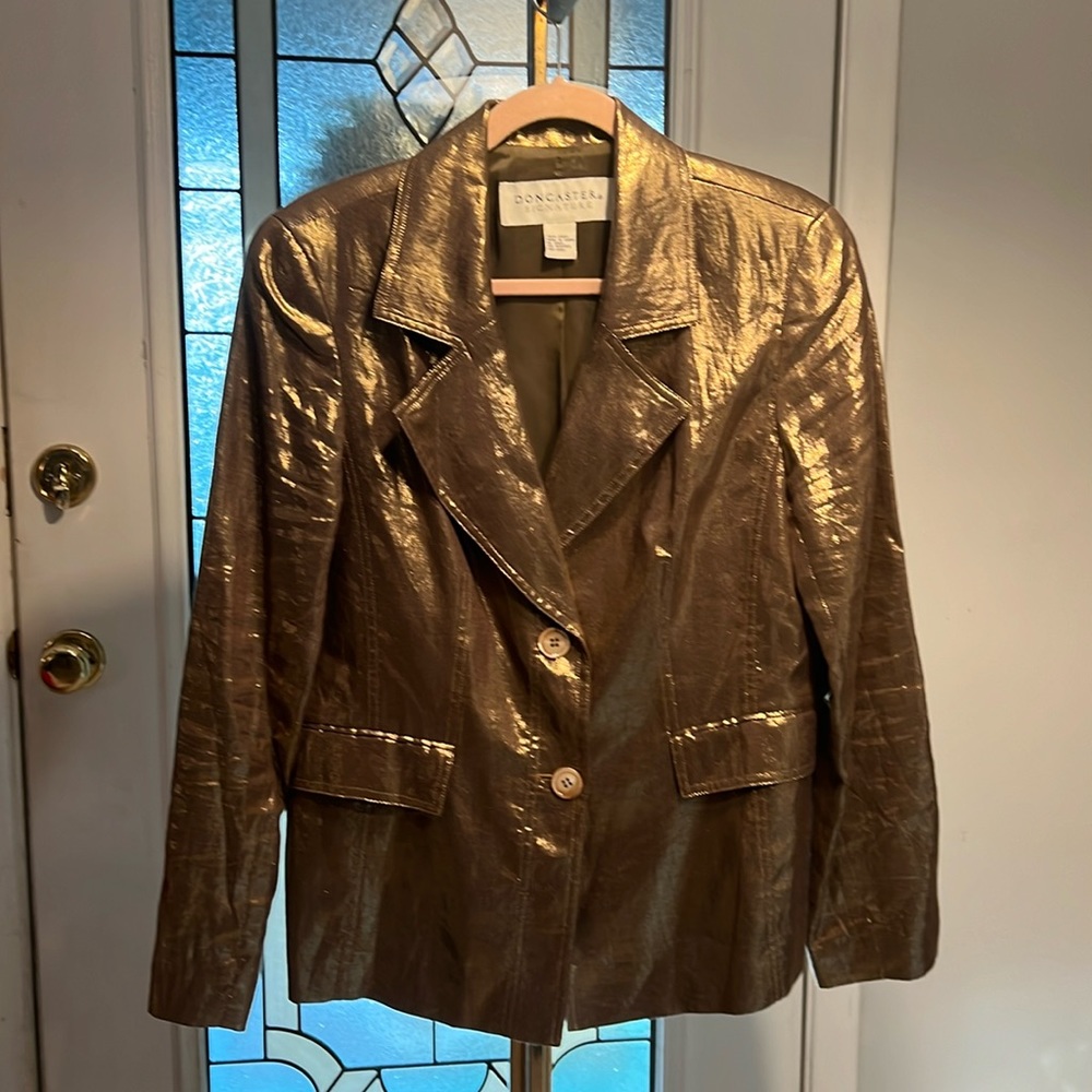 Doncaster signature 100% linen Bronze Lame’ jacket very well-made size 14